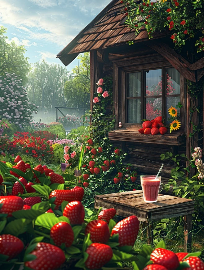 【PNG素材网-png.mixinnet.cn】草莓农场