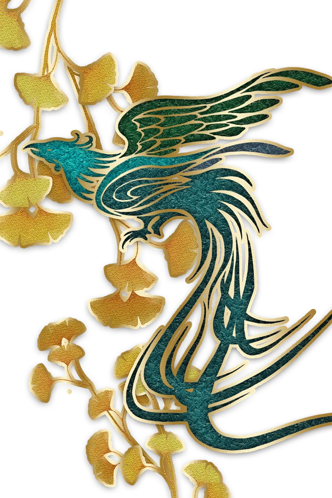 【PNG素材网-png.mixinnet.cn】珐琅彩凤凰飞天