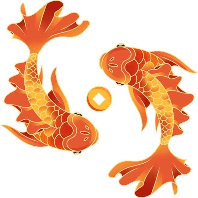【PNG素材网-png.mixinnet.cn】中国红锦鲤PNG透明图片