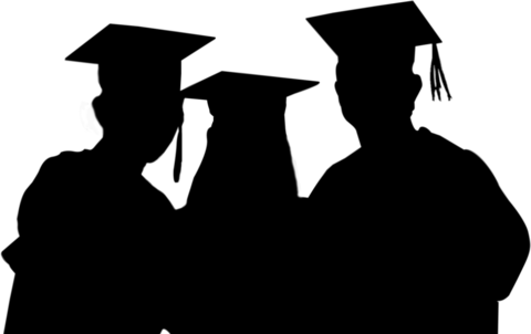 【PNG素材网-png.mixinnet.cn】矢量毕业照人物剪影