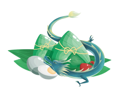 【PNG素材网-png.mixinnet.cn】端午节节日粽子咸鸭蛋荷叶太阳山丘