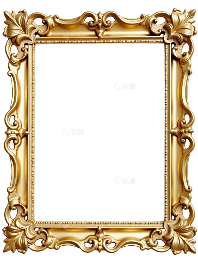 【PNG素材网-png.mixinnet.cn】边框系列写实欧式金属画框相框元素