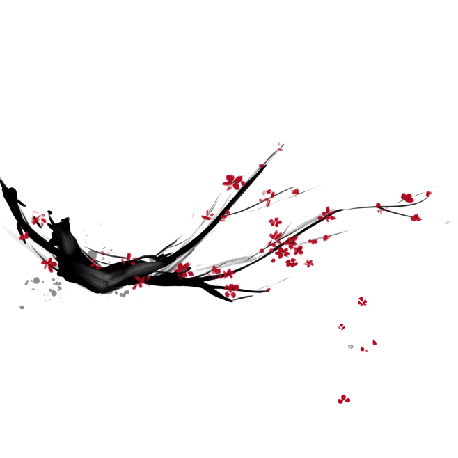 【PNG素材网-png.mixinnet.cn】古风唯美水墨梅花 PNG透明免扣图片兰花腊梅点缀元素 PS设计素材