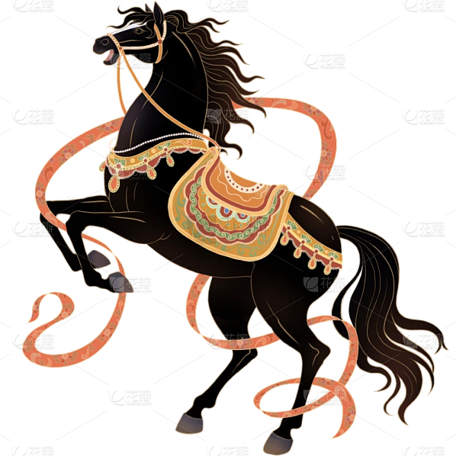 【PNG素材网-png.mixinnet.cn】马年插画风敦煌马元素