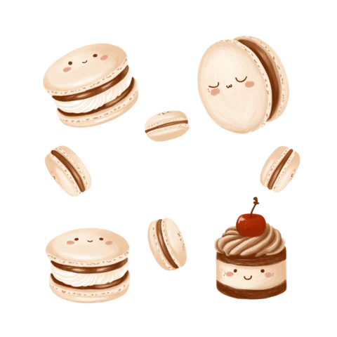 【PNG素材网-png.mixinnet.cn】手绘甜点合集