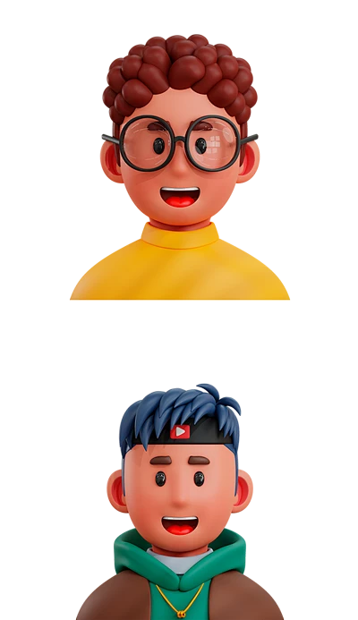 【PNG素材网-png.mixinnet.cn】卡通时尚三维模型人物头像OBJ工程文件素材_PNG：