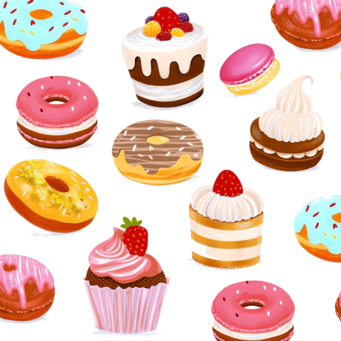 【PNG素材网-png.mixinnet.cn】手绘甜点合集