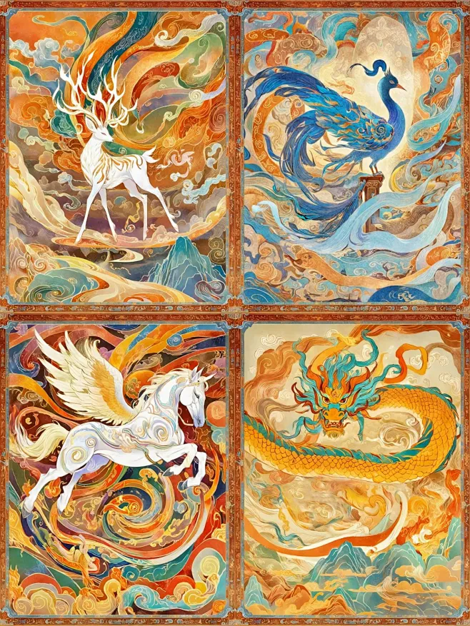 【觅图网-pic.51mitu.com】锦绣中华｜敦煌四瑞兽 - 小红书