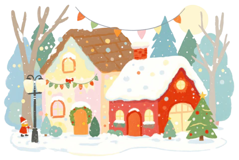 【PNG素材网-png.mixinnet.cn】圣诞小镇