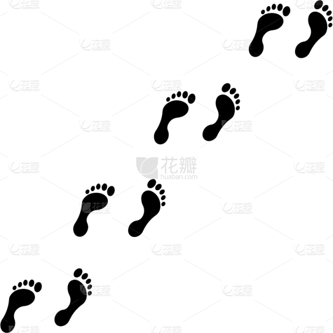 【PNG素材网-png.mixinnet.cn】人体部位矢量图黑色脚印