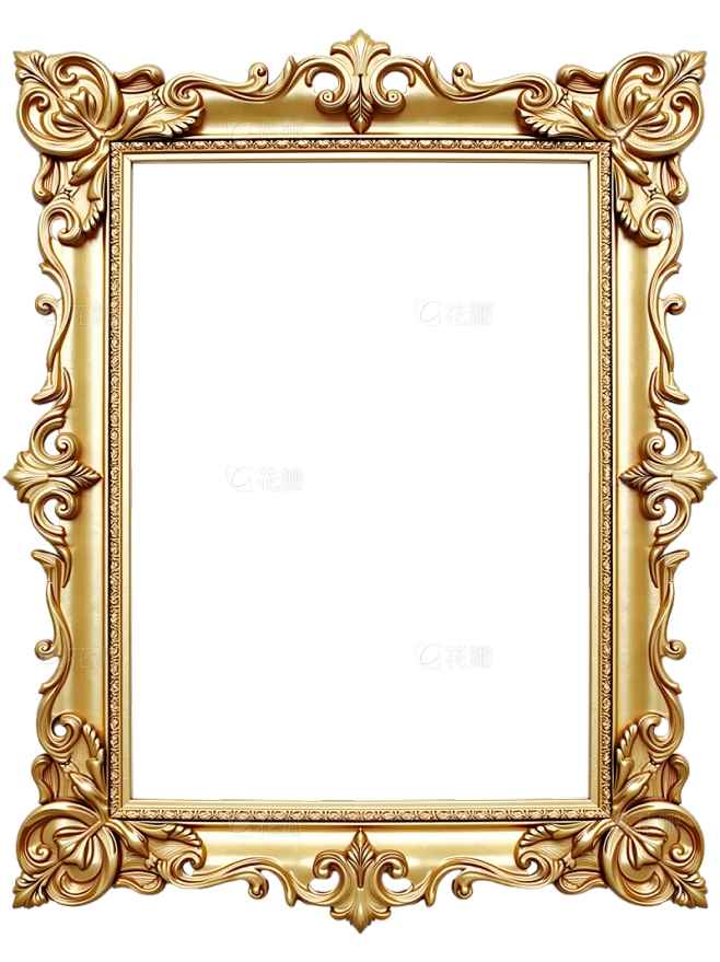 【PNG素材网-png.mixinnet.cn】边框系列写实欧式金属画框相框元素