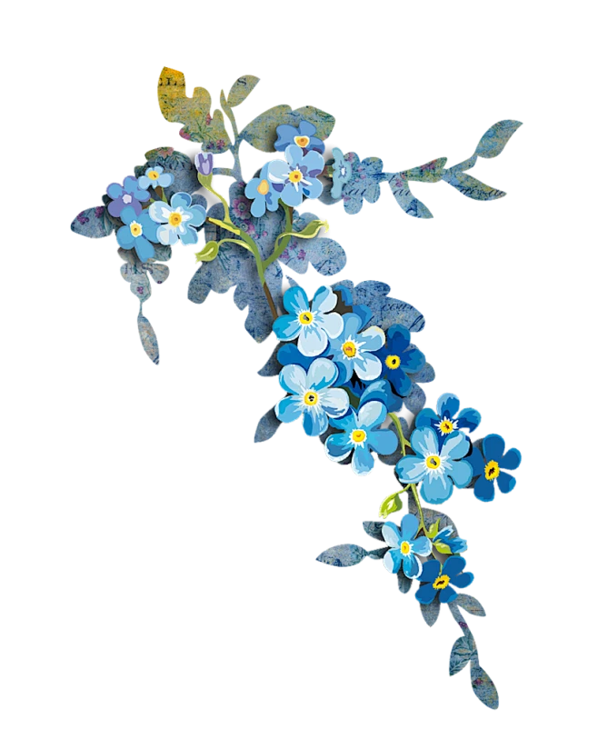 【PNG素材网-png.mixinnet.cn】立秋  蓝雪花