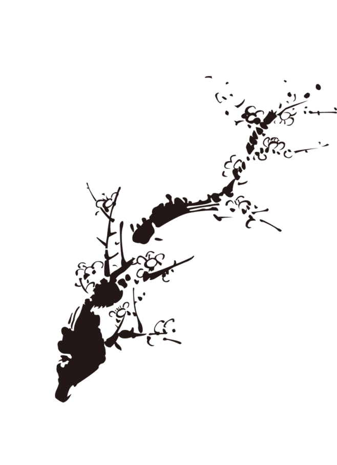 【PNG素材网-png.mixinnet.cn】古风唯美水墨梅花 PNG透明免扣图片兰花腊梅点缀元素 PS设计素材