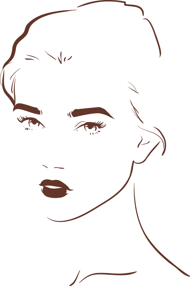 【PNG素材网-png.mixinnet.cn】觅知素材网_手绘褐色线条女人轮廓_ixintu
