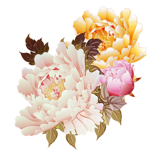 【PNG素材网-png.mixinnet.cn】黄色牡丹花PNG