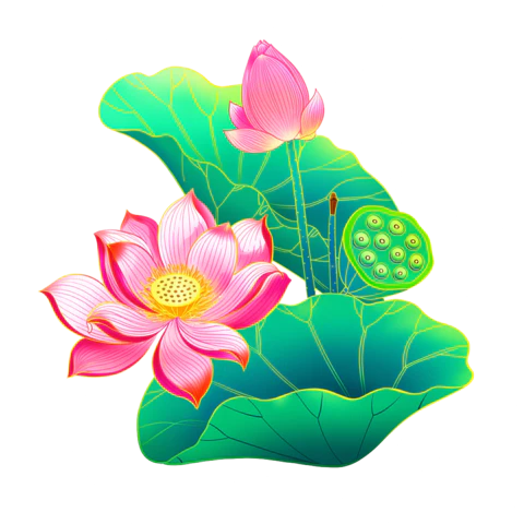 【PNG素材网-png.mixinnet.cn】手绘荷花