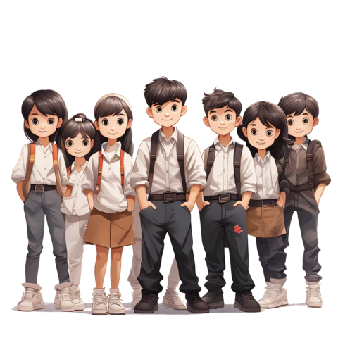 【PNG素材网-png.mixinnet.cn】一群小学生在一起