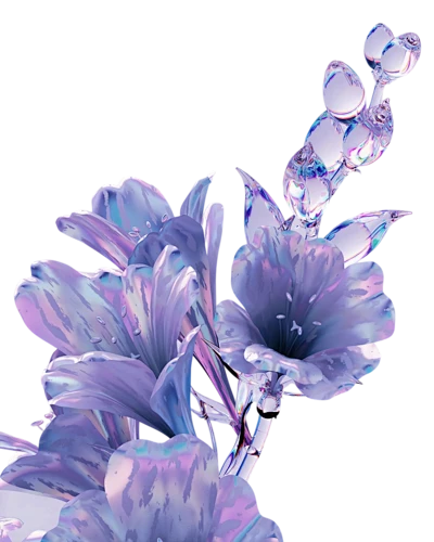 【PNG素材网-png.mixinnet.cn】花朵 立体 水晶 金属 酸性 植物 高端 品质立体水晶花朵