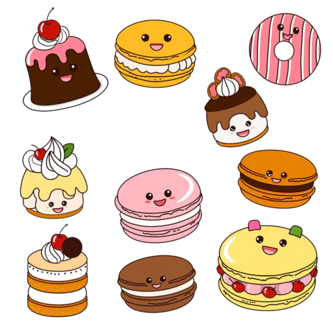 【PNG素材网-png.mixinnet.cn】手绘可爱甜点合集