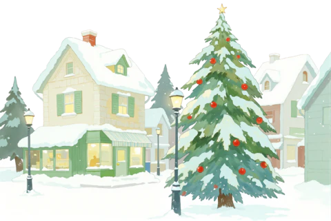 【PNG素材网-png.mixinnet.cn】圣诞小镇