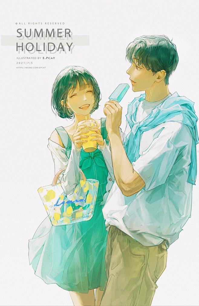 【PNG素材网-png.mixinnet.cn】暑假（summer holiday）_E.Pcat__插画师作品_涂鸦王国gracg.com