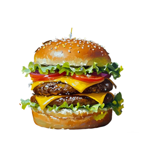 【PNG素材网-png.mixinnet.cn】手绘大汉堡