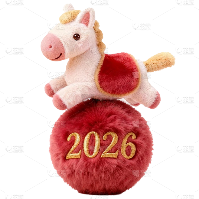【PNG素材网-png.mixinnet.cn】元旦治愈毛绒风马元素
