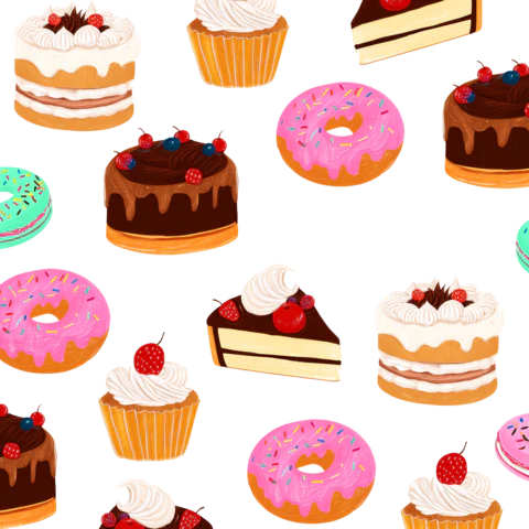 【PNG素材网-png.mixinnet.cn】手绘甜点合集