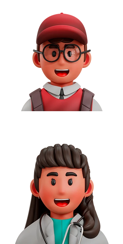 【PNG素材网-png.mixinnet.cn】卡通时尚三维模型人物头像OBJ工程文件素材_PNG：