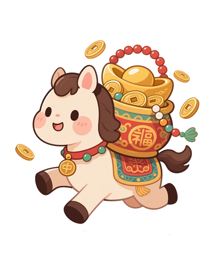 【PNG素材网-png.mixinnet.cn】2026年新春春节小马年IP形象吉祥物png海报45