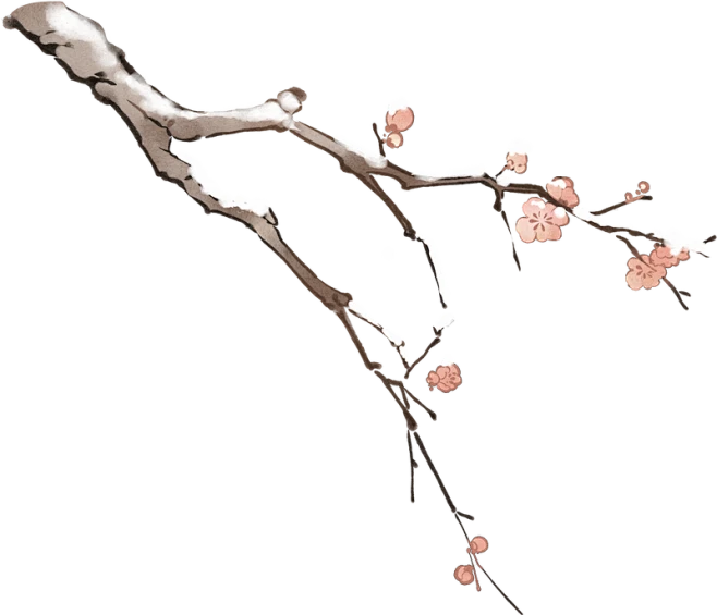 【觅图网-pic.51mitu.com】水墨冬季节气插画-红梅