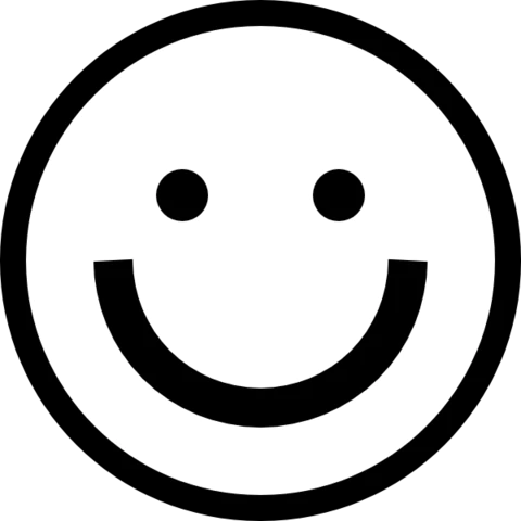 【PNG素材网-png.mixinnet.cn】QQ表情黑色白色的笑脸