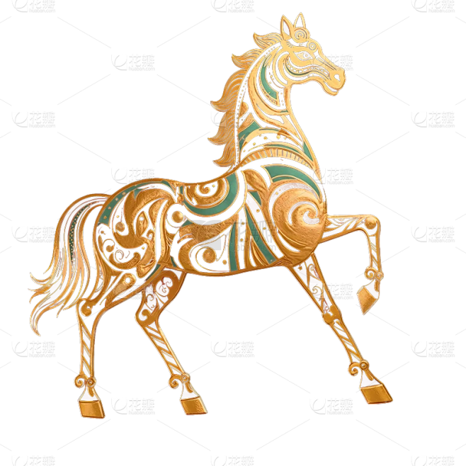 【PNG素材网-png.mixinnet.cn】马年中式感镂空马元素