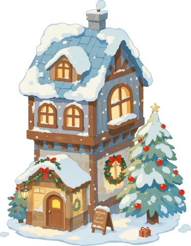 【PNG素材网-png.mixinnet.cn】圣诞小镇