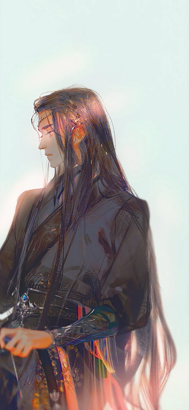 【PNG素材网-png.mixinnet.cn】古风美男眠狼
