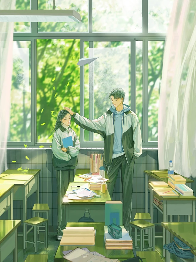 【PNG素材网-png.mixinnet.cn】课间_雨中的葱__插画师作品_涂鸦王国gracg.com
