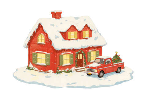 【PNG素材网-png.mixinnet.cn】圣诞小镇