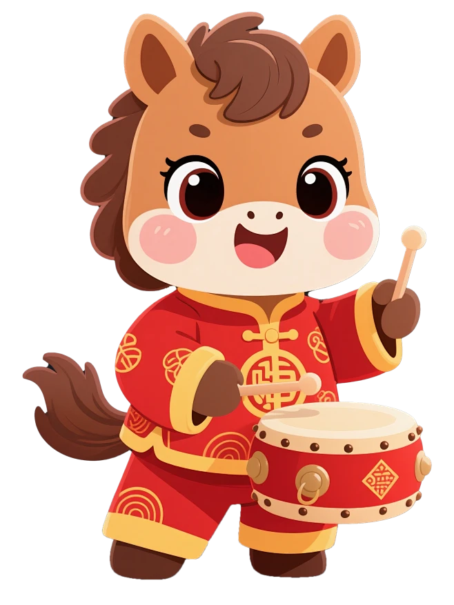 【PNG素材网-png.mixinnet.cn】2026年新春春节小马年IP形象吉祥物png海报60