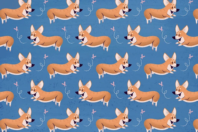 【PNG素材网-png.mixinnet.cn】Corgi Patterns : Corgi pattern