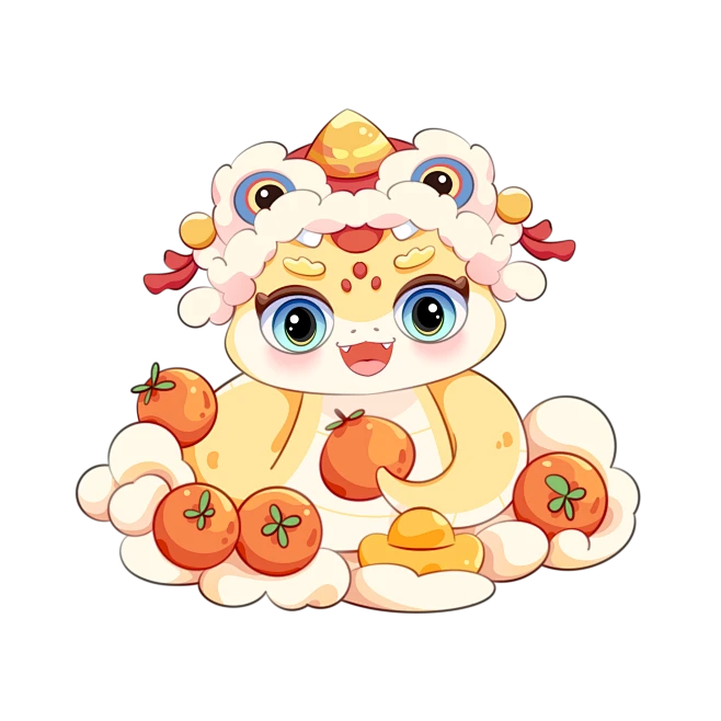 【觅图网-pic.51mitu.com】蛇年新年卡通IP大吉大利十二生肖-蛇