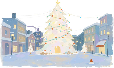 【PNG素材网-png.mixinnet.cn】圣诞小镇