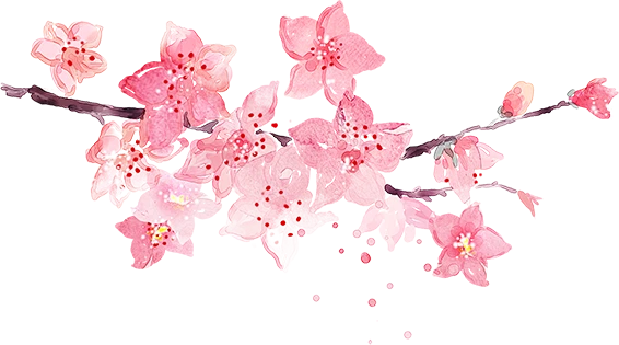 【PNG素材网-png.mixinnet.cn】水墨桃花【三元素 为设计而生 3png