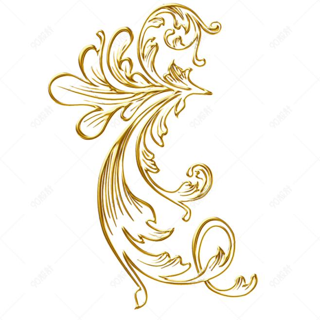 【PNG素材网-png.mixinnet.cn】金边_金属花纹【高清png素材】-90设计