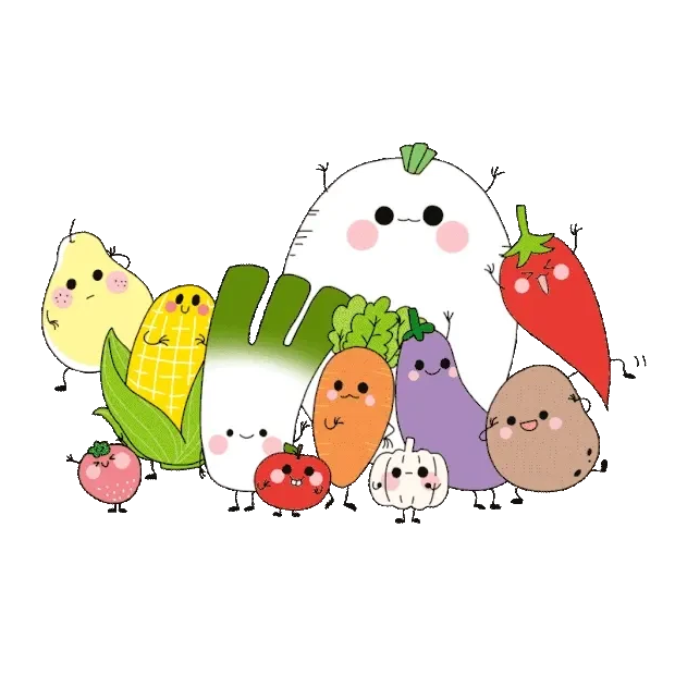【PNG素材网-png.mixinnet.cn】食物蔬菜水果拟人动图GIF傻叉