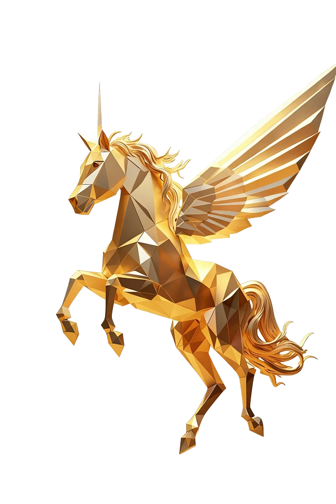 【PNG素材网-png.mixinnet.cn】2025-11-13-9673-去除背景，保留金色独角兽，背