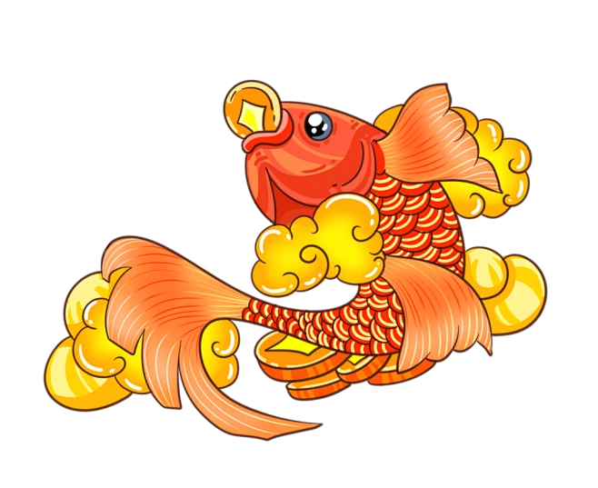 【PNG素材网-png.mixinnet.cn】金灿灿的美丽锦鲤