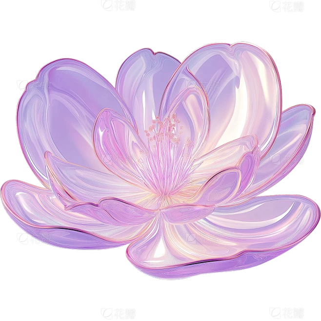 【PNG素材网-png.mixinnet.cn】植物系列3D唯美感单朵水晶花元素