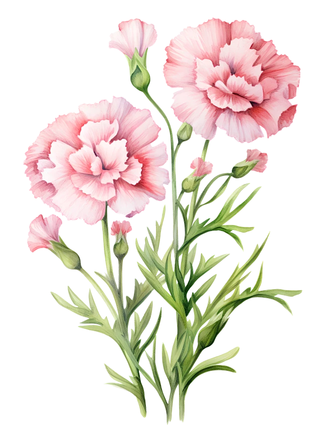 【PNG素材网-png.mixinnet.cn】女神节粉色康乃馨插图