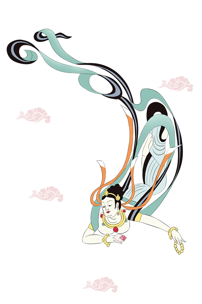 【PNG素材网-png.mixinnet.cn】敦煌飞天-工笔人物