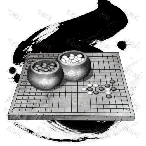 水墨风-棋盘元素贴纸-棋盘